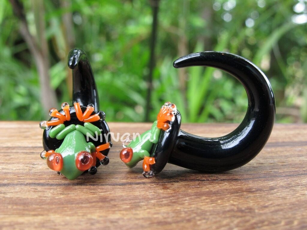 1 Pair (2 Pieces) Poison Tree Frog Claws Green with Orange legs