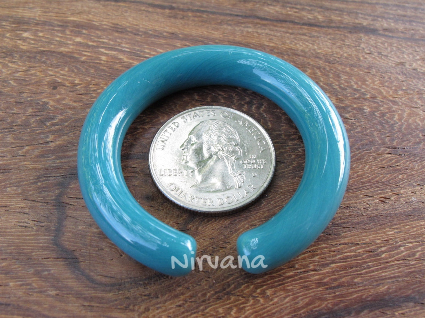1 Pair (2 Pieces) Nirvana's Aqua Glass Hoops