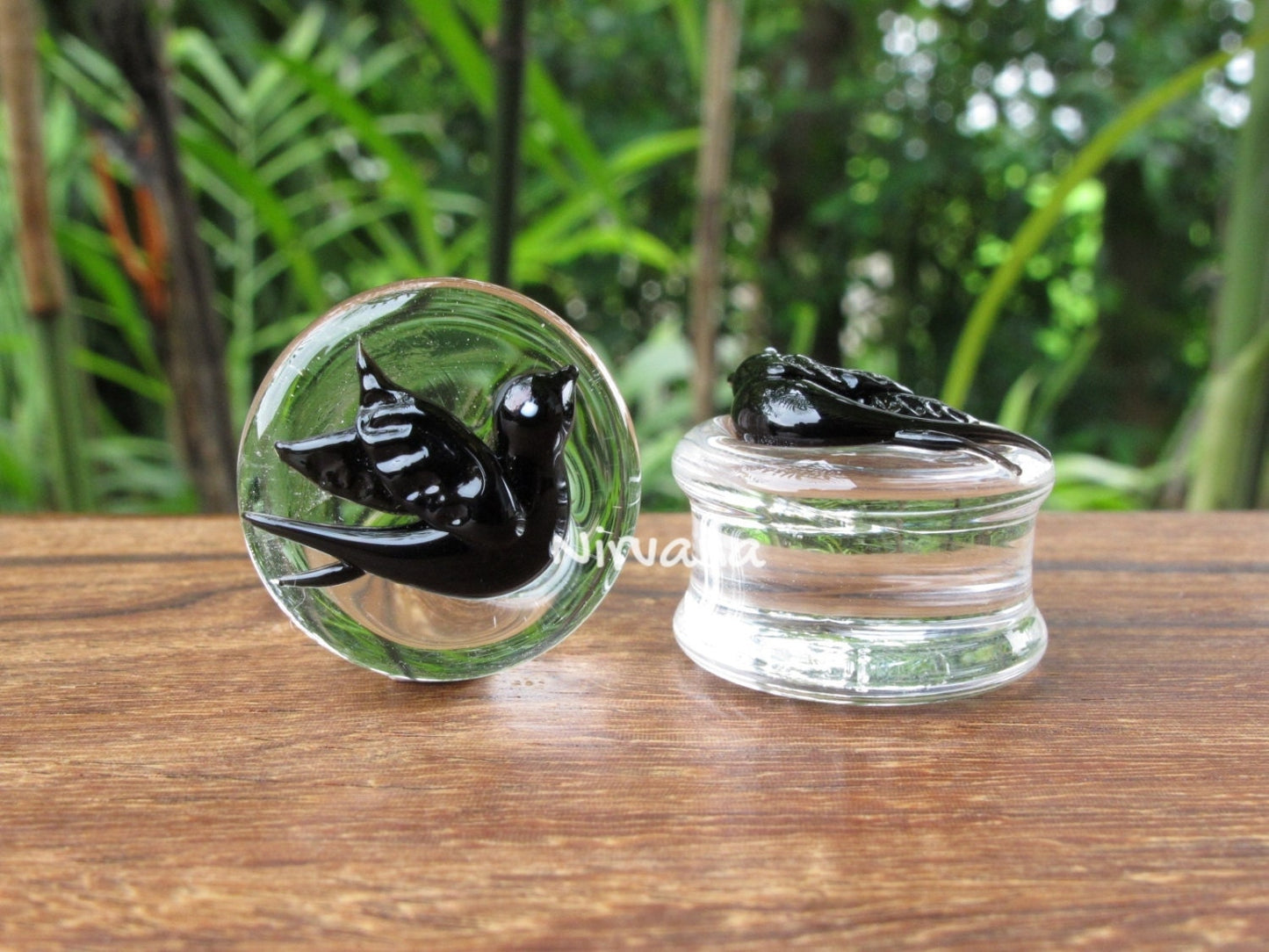 1 Pair (2 Pieces) Pyrex Glass Swallow Plugs