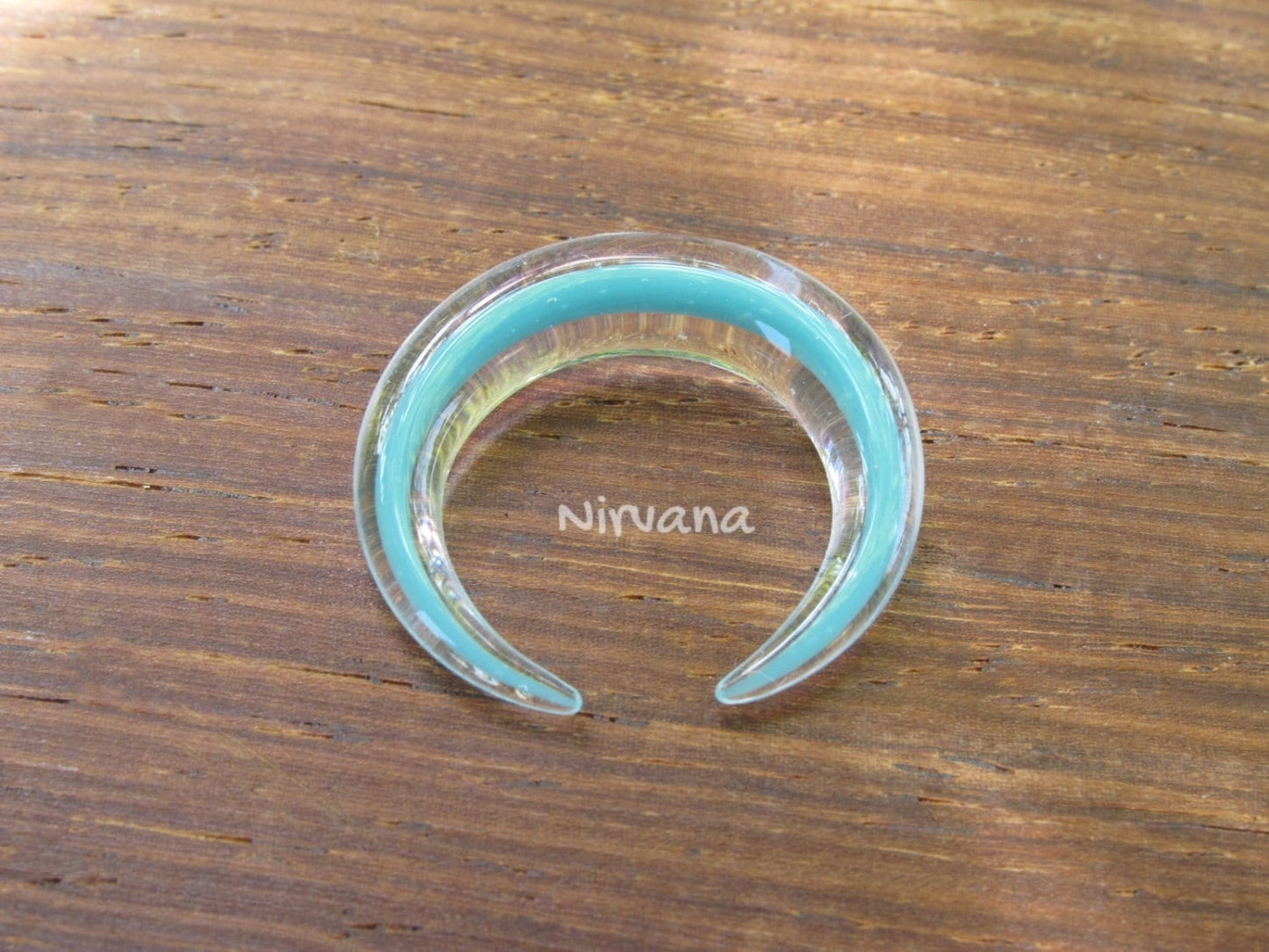 1 Pair (2 pieces) Glass Aqua Encased Septum Pinchers