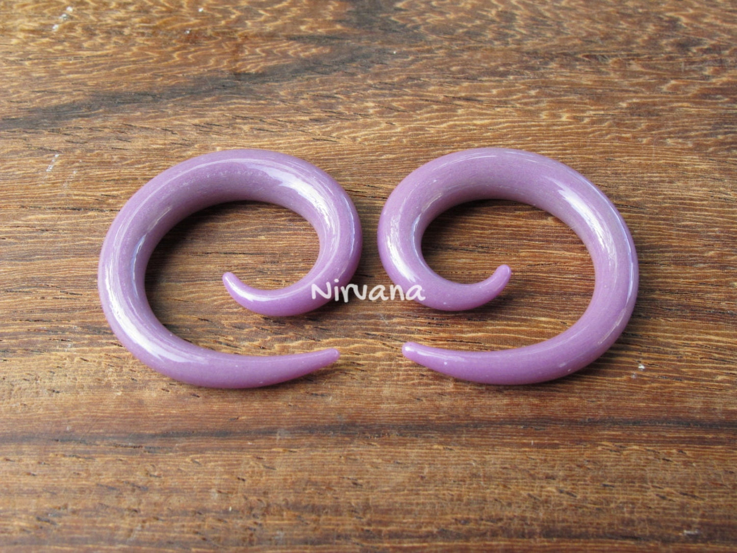 1 Pair (2 Pieces) Solid Color Mauve (Pastel Purple) Classic Spirals