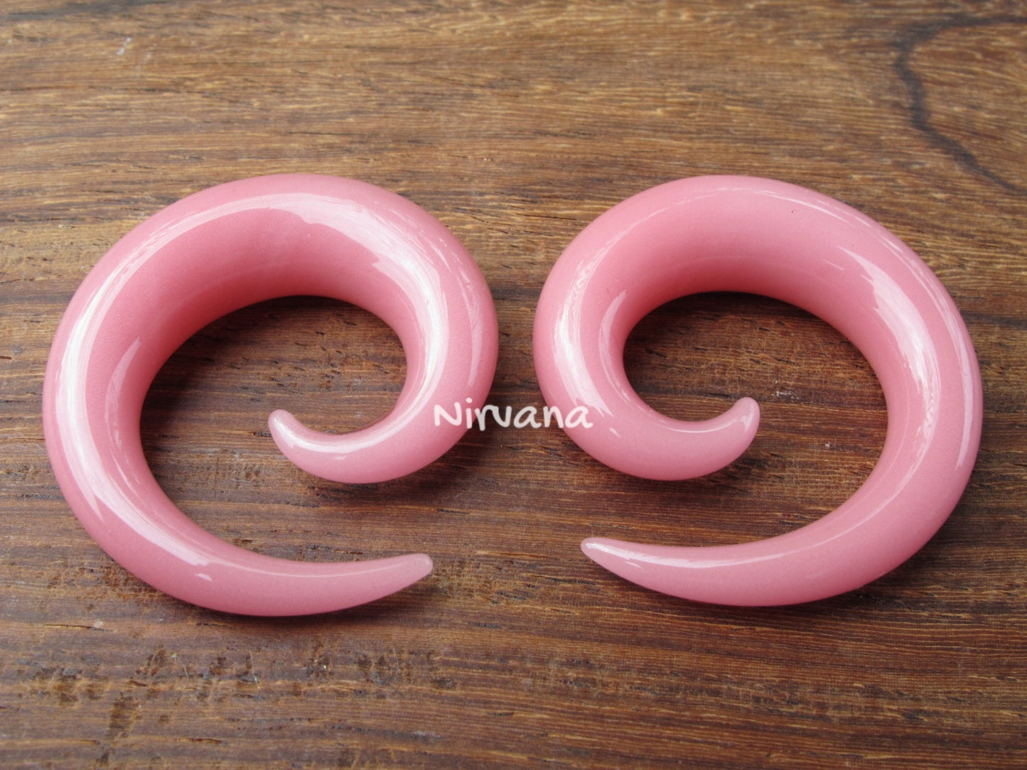 1 Pair (2 Pieces) Solid Color Pink Classic Spirals
