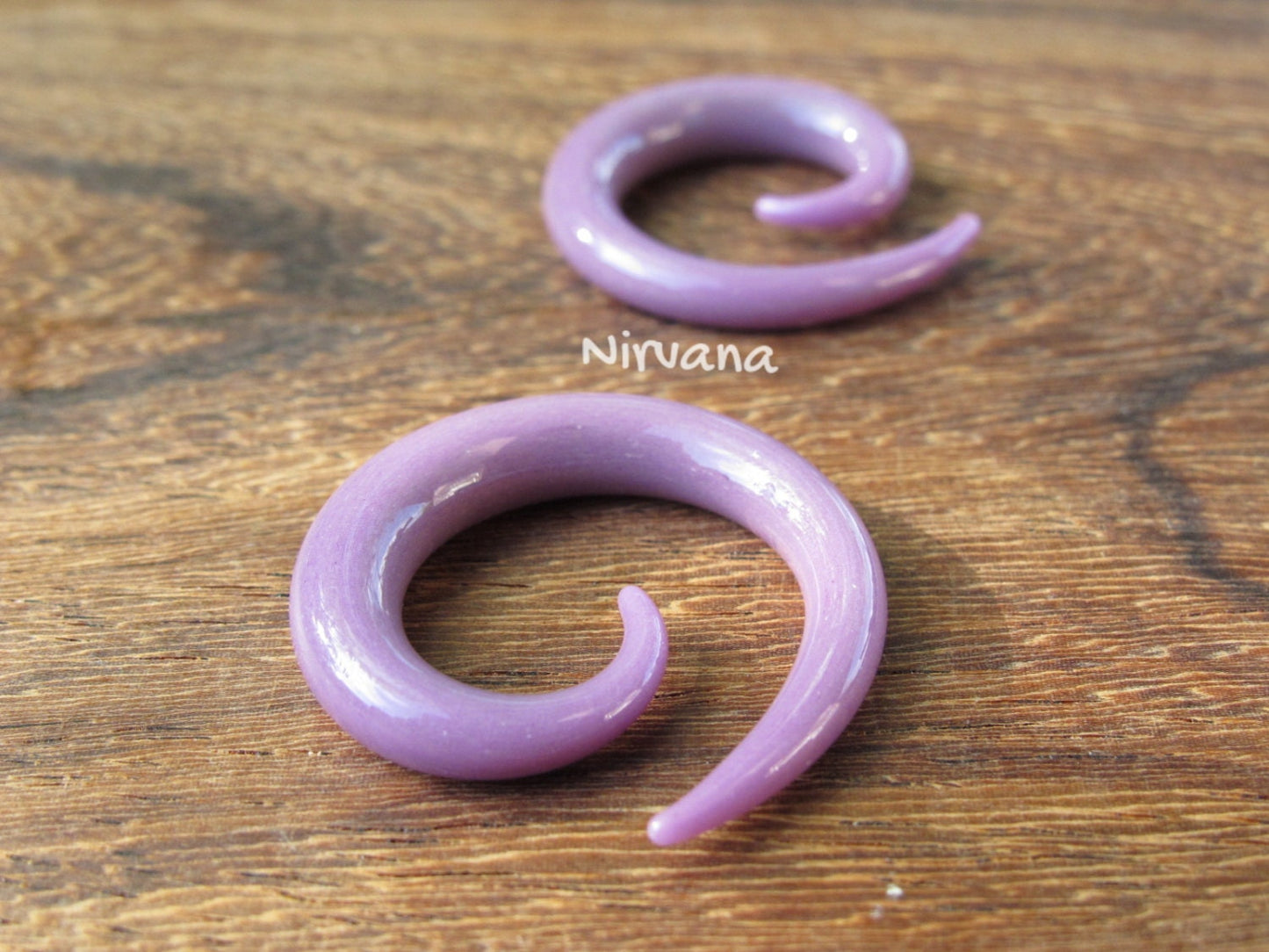 1 Pair (2 Pieces) Solid Color Mauve (Pastel Purple) Classic Spirals