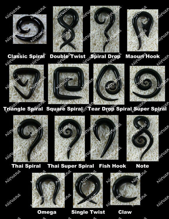 1 Pair (2 Pieces) Encased Black Note Spirals