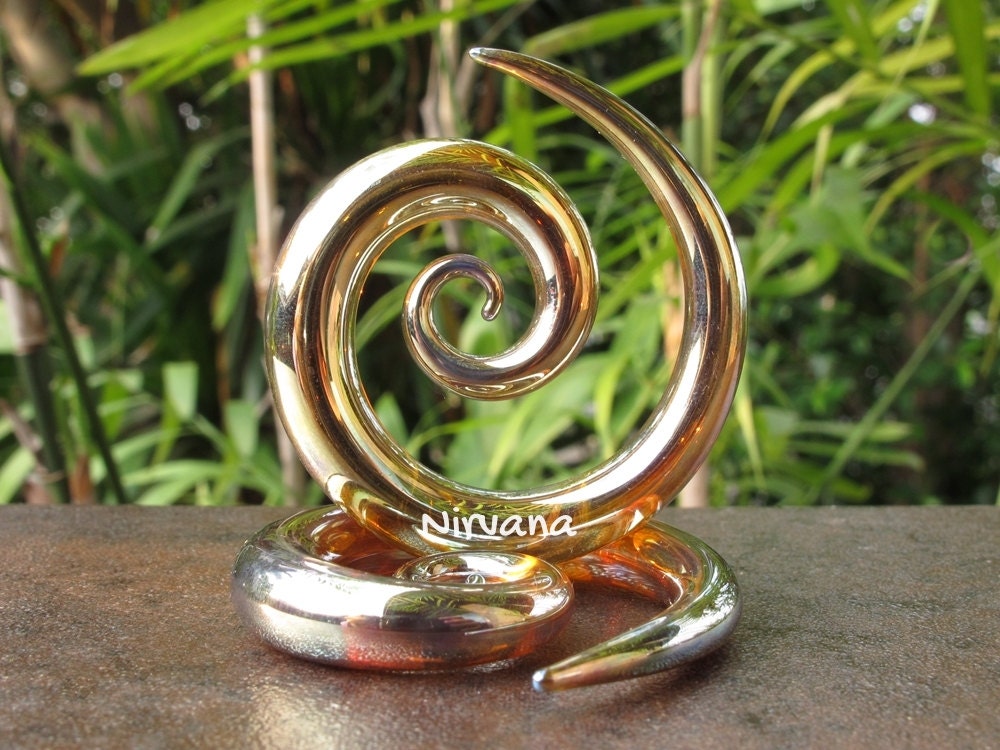 1 Pair (2 Pieces) Silver/Gold Color Super Spirals