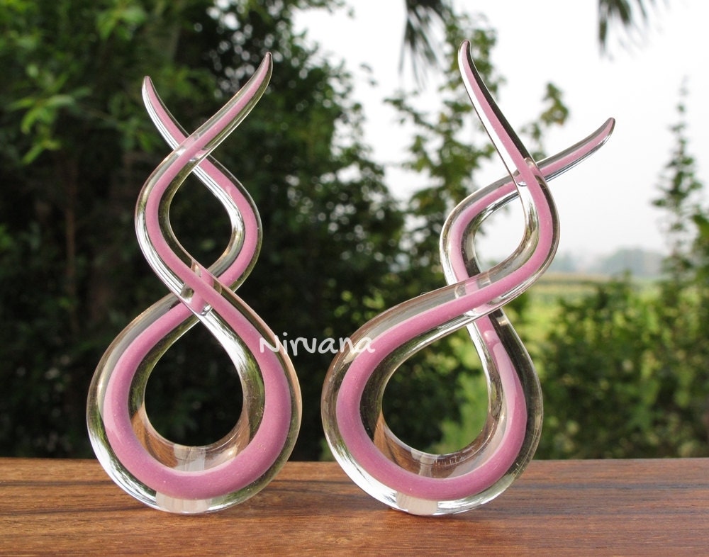 1 Pair (2 Pieces) Solid Color Encased Mauve Double Twists
