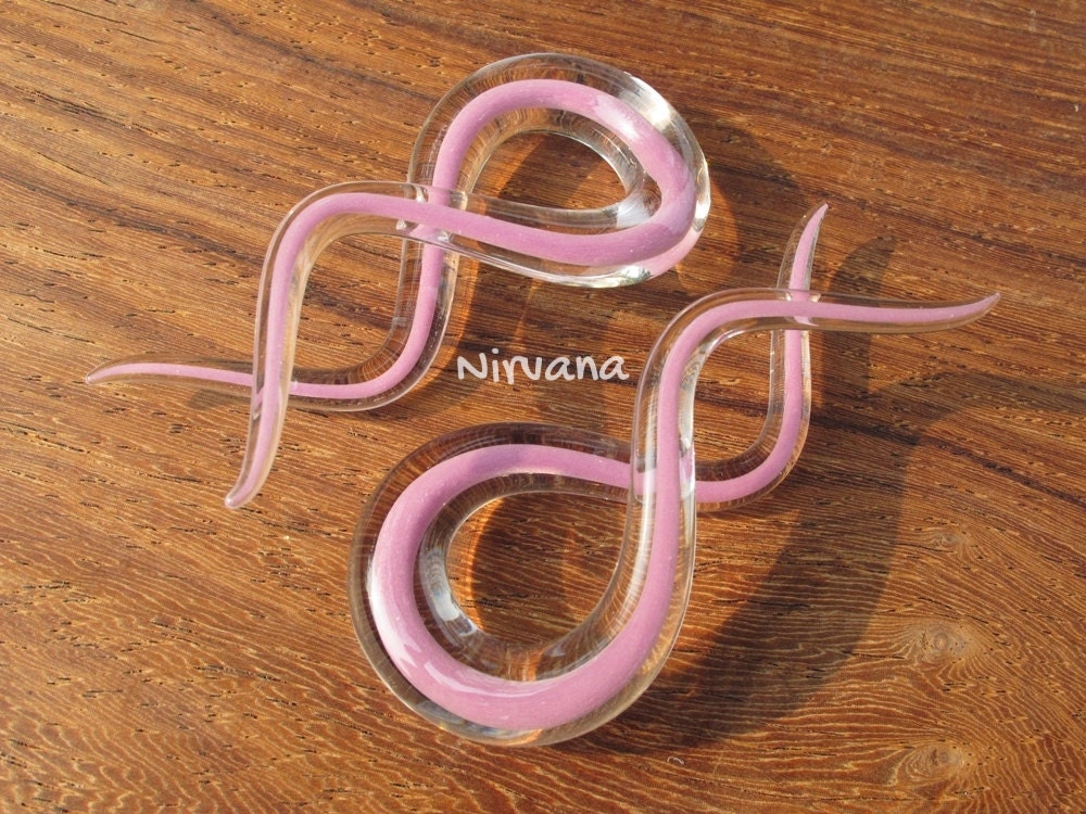 1 Pair (2 Pieces) Solid Color Encased Mauve Double Twists