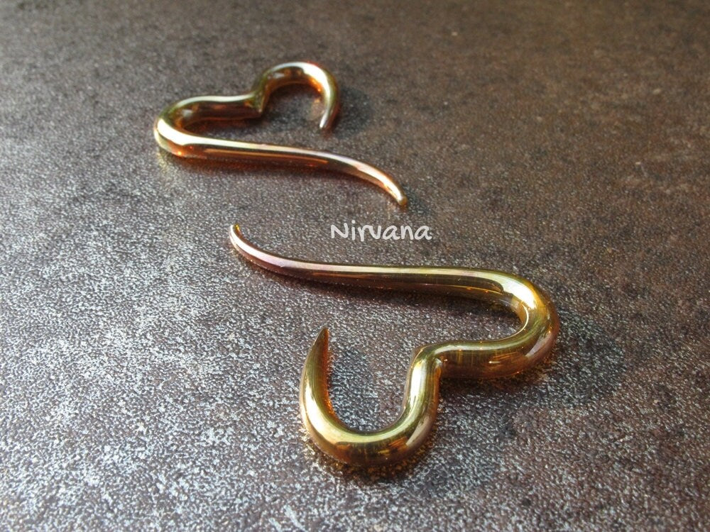 1 Pair (2 Pieces) Silver/Gold Heart Spirals