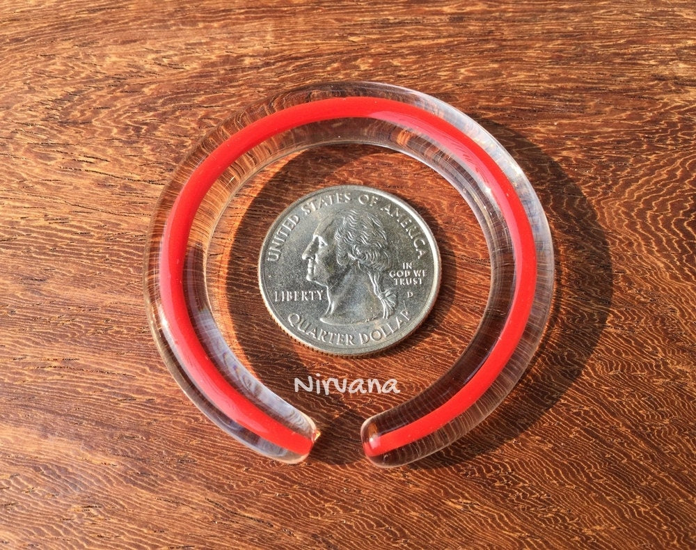 1 Pair (2 Pieces) Nirvana's Encased Red Glass Hoops