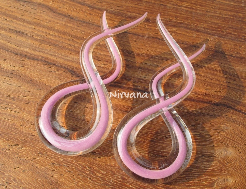 1 Pair (2 Pieces) Solid Color Encased Mauve Double Twists