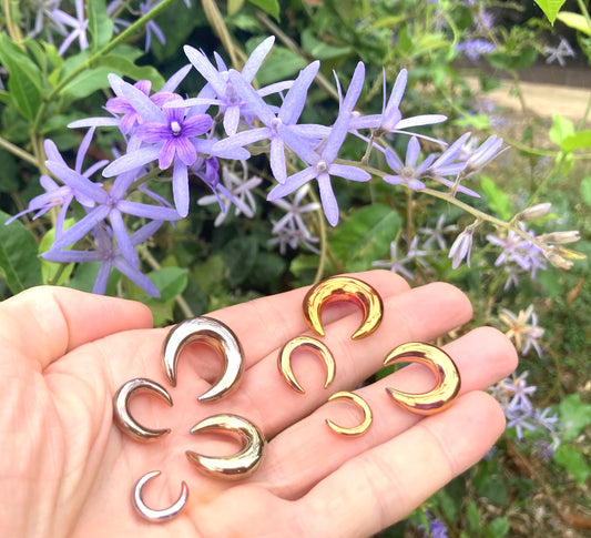 1 Pair (2 Pieces) Silver/Gold or 24K Ruby Gold Glass Septum Pinchers
