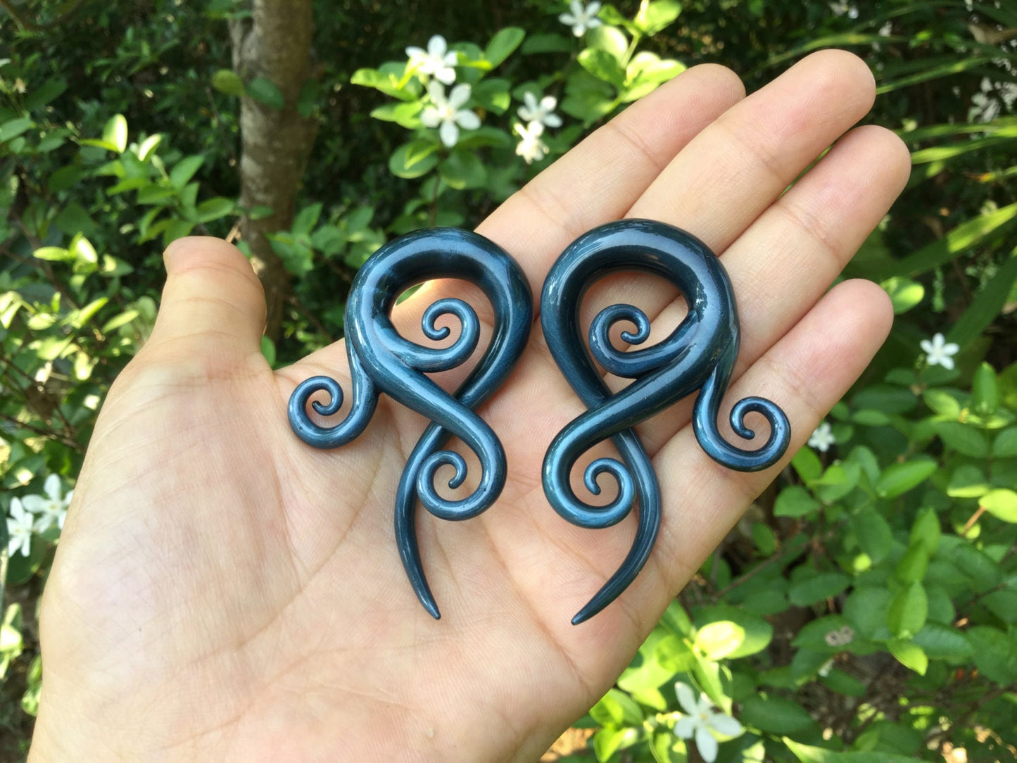 1 Pair (2 Pieces) Unobtanium Bonita Ear Spirals