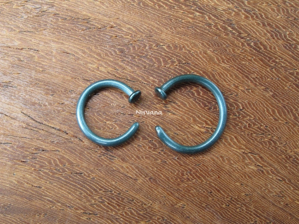 1 Pair (2 Pieces) - Nose Hoops Pyrex Glass