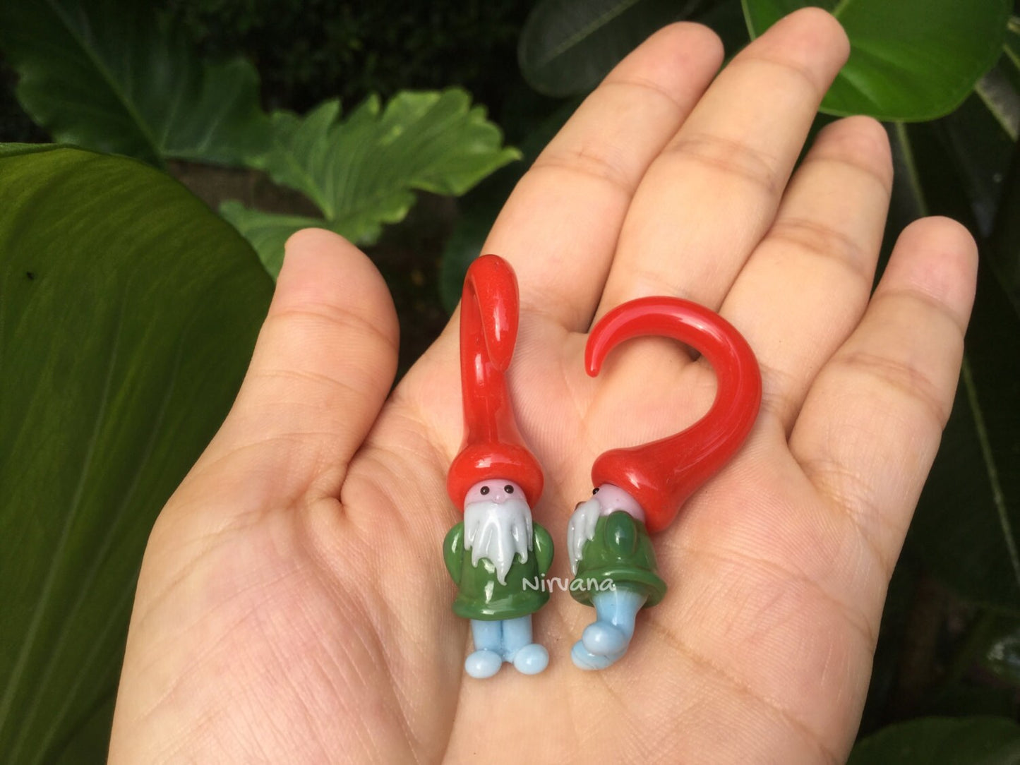 1 Pair (2 Pieces) Green Shirt Gnome Claw Gauges