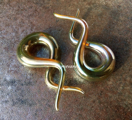 1 Pair (2 Pieces) Real Silver/Gold Color Glass Double Twist Spirals