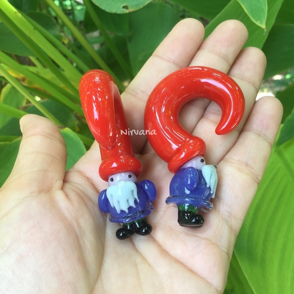 1 Pair (2 Pieces) Purple Shirt Gnome Claw Gauges