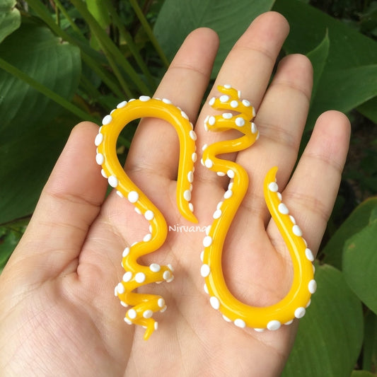 1 Pair (2 Pieces) - Yellow Octopus Ear Shapes