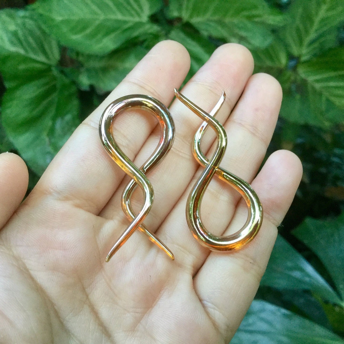 1 Pair (2 Pieces) Real Silver/Gold Color Glass Double Twist Spirals