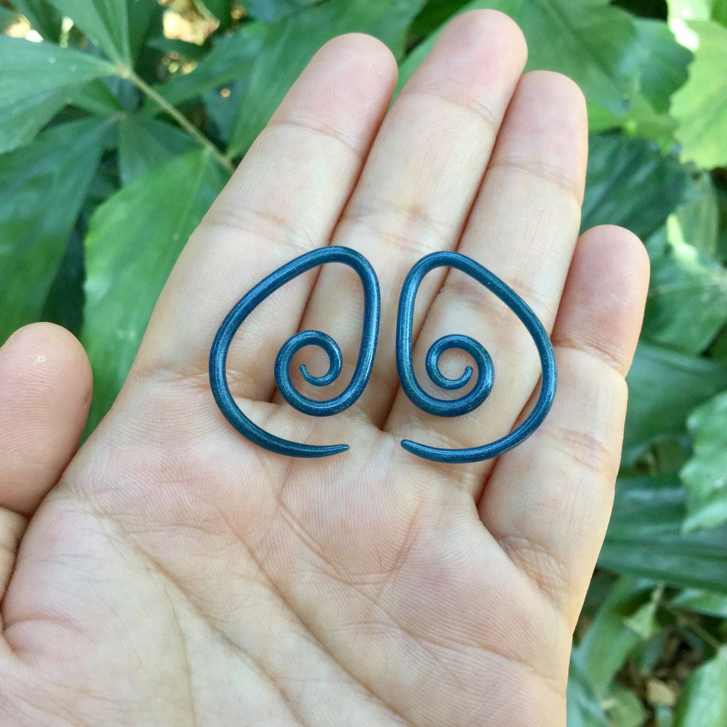 1 Pair (2 Pieces) Unobtanium Tear Drop Spirals