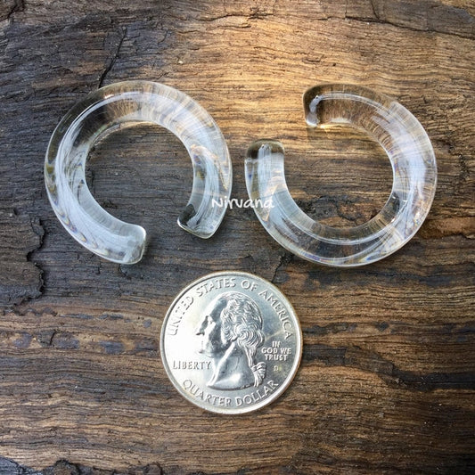 1 Pair (2 Pieces) Mini Clear Nirvana Hoops 30 mm - 40 mm (Smaller than our Normal Sized Hoops)