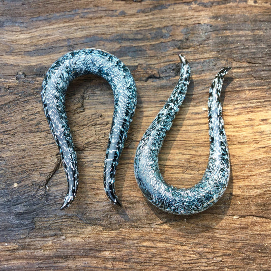1 Pair (2 Pieces) Dichroic Dark Silver Omega Gauges
