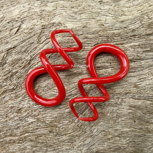 1 Pair (2 Pieces) Burgundy Cork Screw Spirals