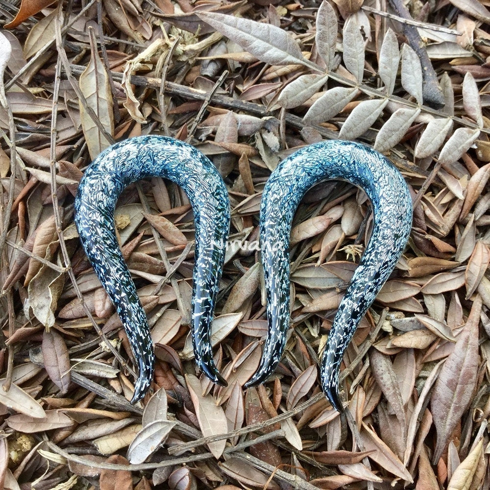 1 Pair (2 Pieces) Dichroic Dark Silver Omega Gauges