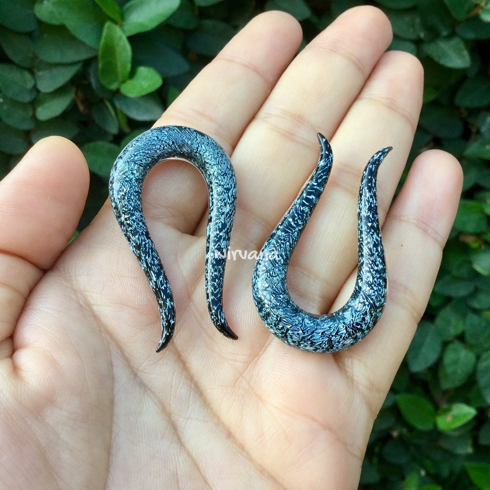 1 Pair (2 Pieces) Dichroic Dark Silver Omega Gauges