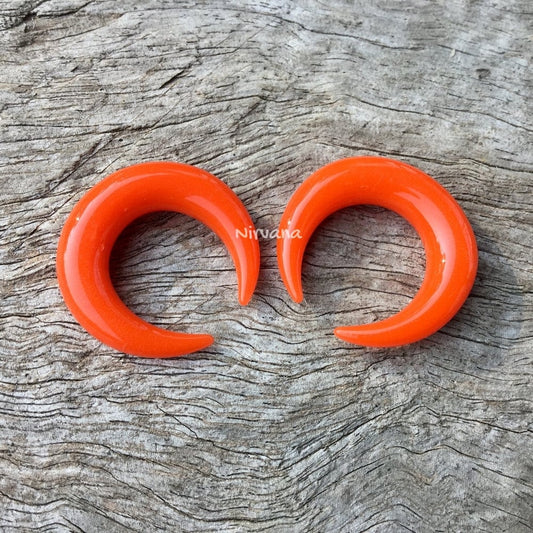 1 Pair (2 Pieces) Glass Orange Septum Pinchers