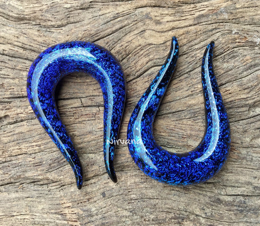 1 Pair (2 Pieces) Dichroic Sapphire Cobalt Blue Omega Gauges