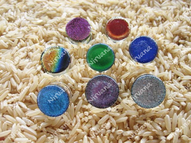 1 Pair (2 Pieces) Cobalt Blue Dichroic Glass Cork Screw Spirals