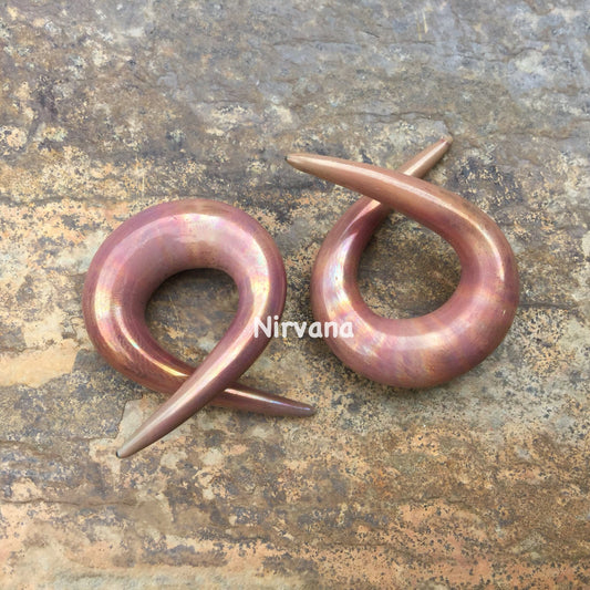 1 Pair (2 Pieces) Antique Metallic Earth Glass Single Twists