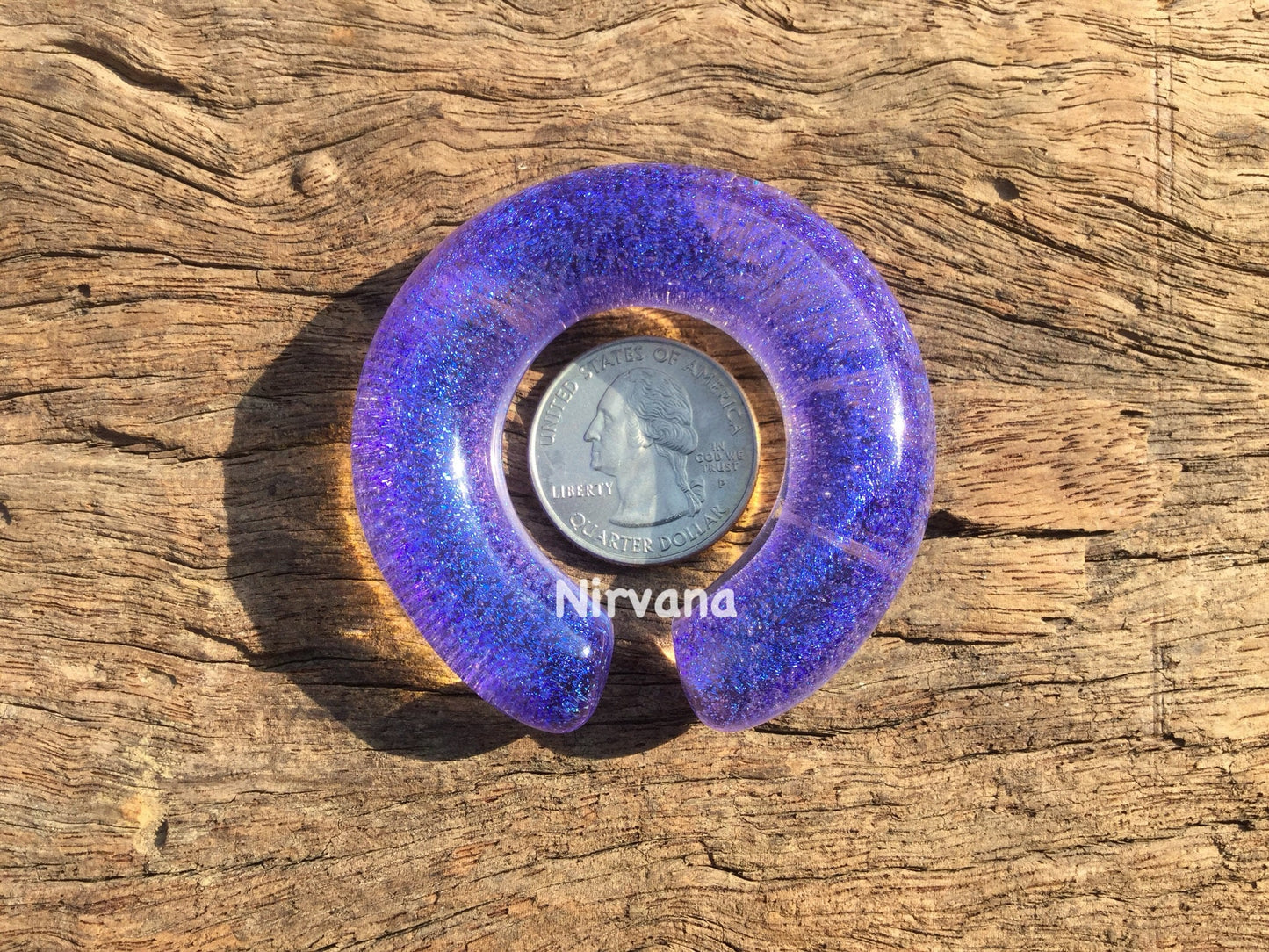 1 Pair (2 Pieces) Translucent Neon Purple Dichroic Glass Hoops