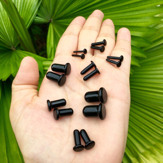 8 Pairs (16 Pieces) Black or other Color Single Flared Glass Plugs Stretching Set