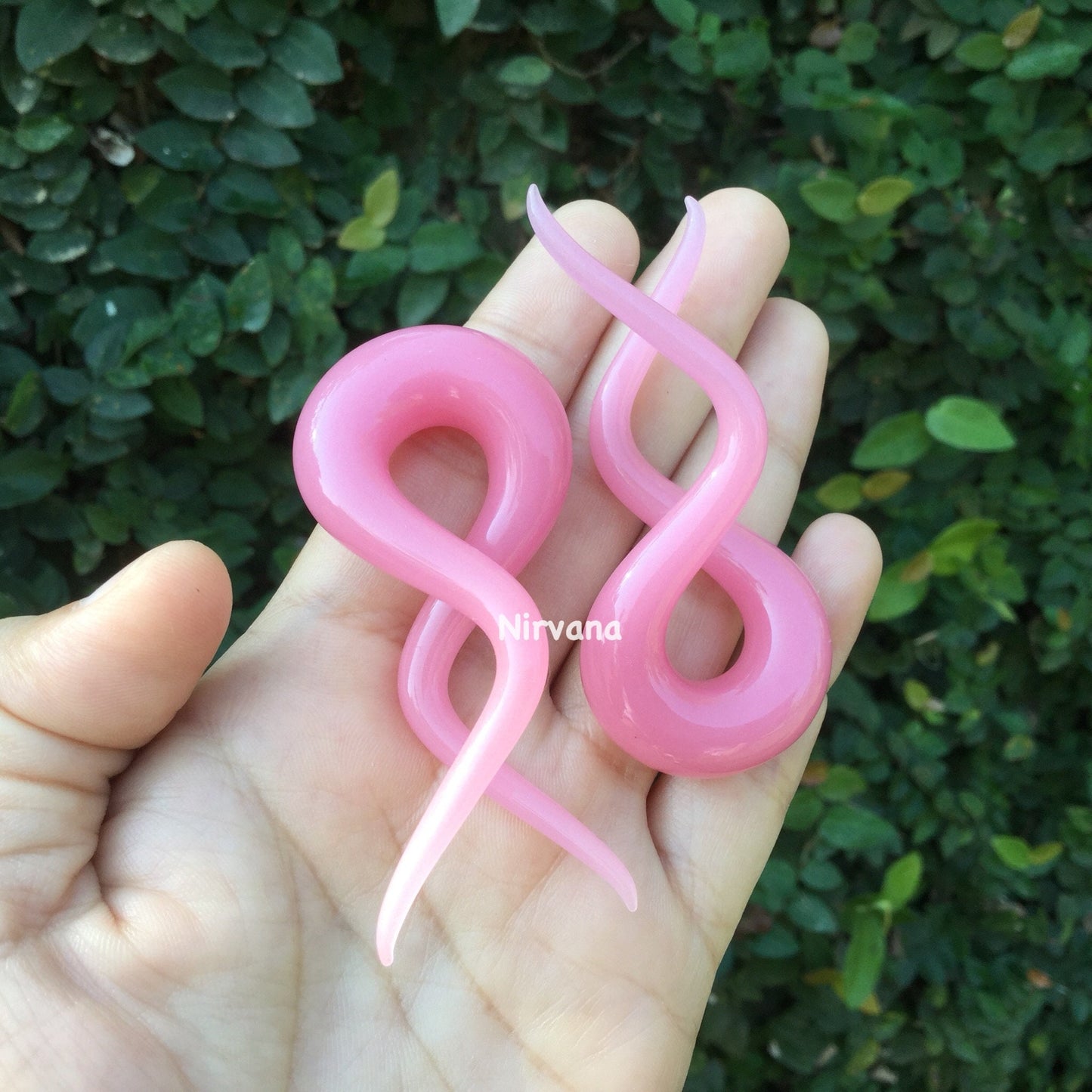 1 Pair (2 Pieces) Pink Double Twists