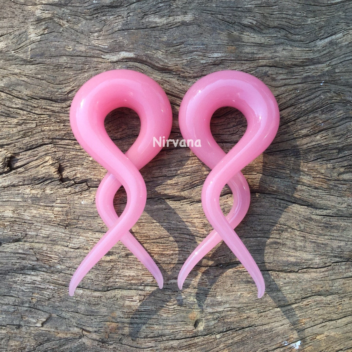 1 Pair (2 Pieces) Pink Double Twists