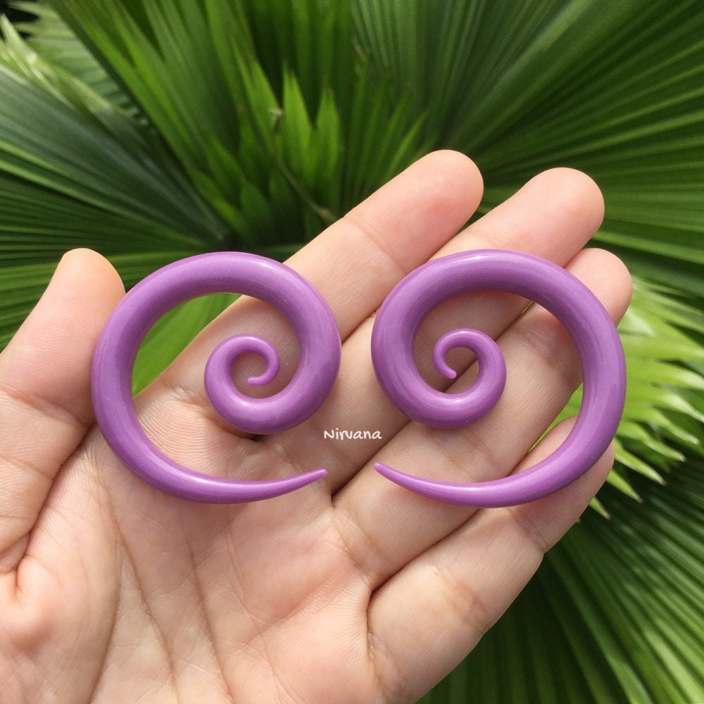 1 Pair (2 Pieces) Mauve Purple Super Spirals