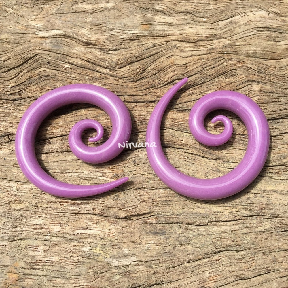 1 Pair (2 Pieces) Mauve Purple Super Spirals