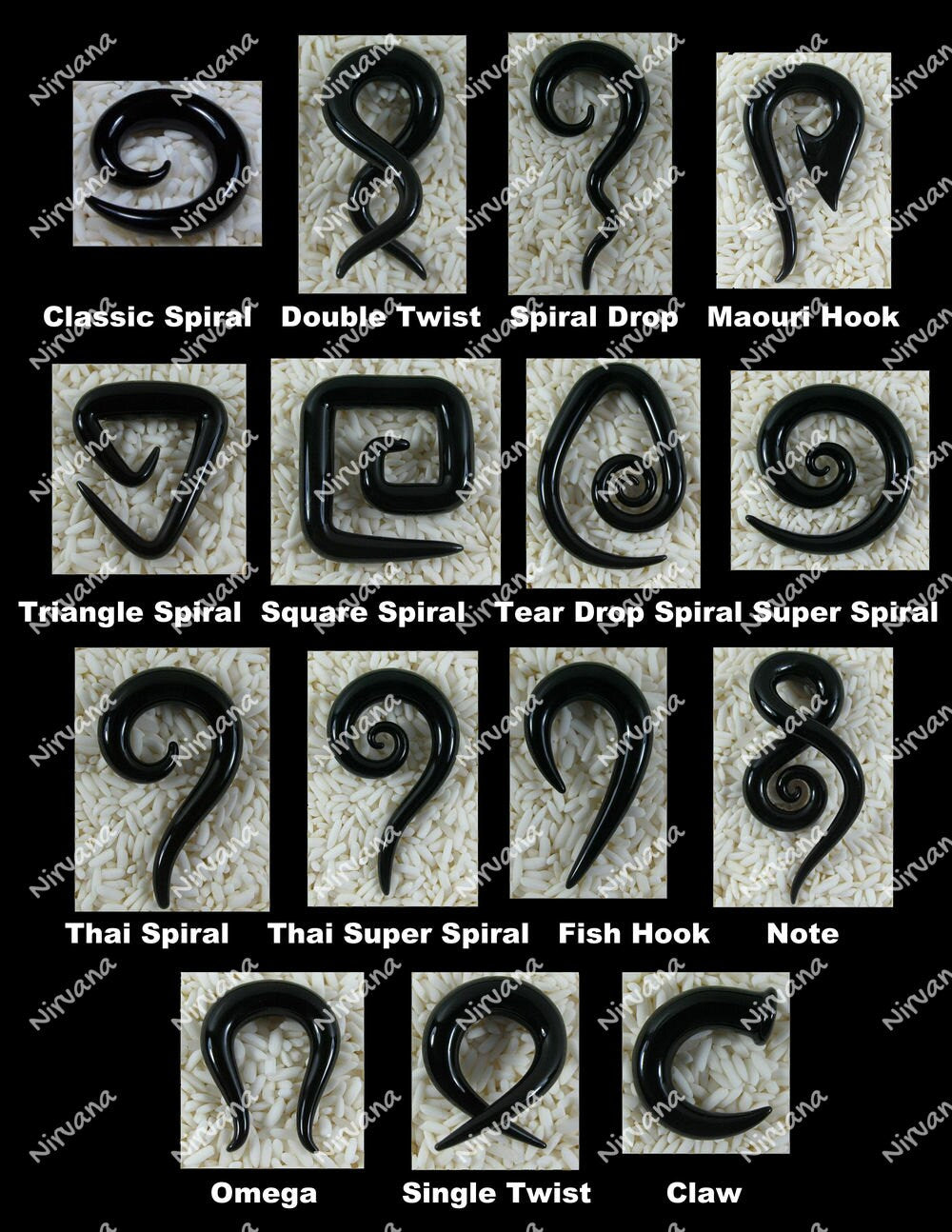 1 Pair (2 Pieces) Rainbow Classic Twist Pattern Glass Curly Note Shapes