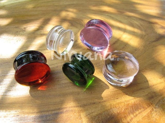 1 Pair (2 Pieces) - Custom Solid Color Glass Plugs