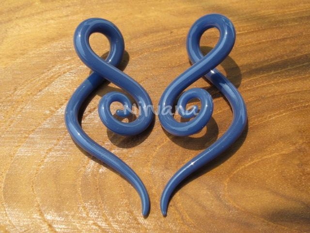 1 Pair (2 Pieces) Purple Urple Glass Note Spirals