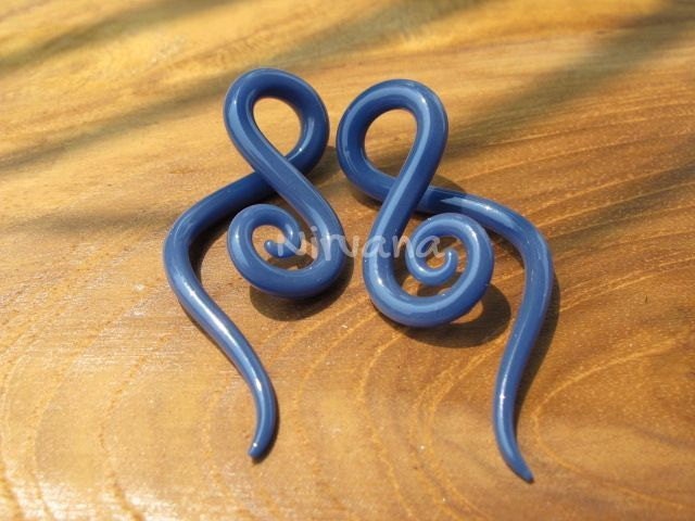 1 Pair (2 Pieces) Purple Urple Glass Note Spirals