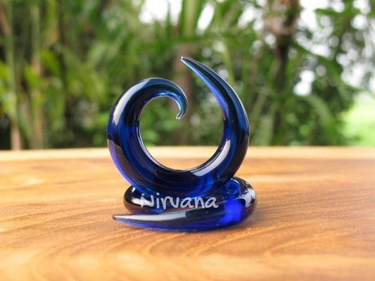 1 Pair (2 Pieces) Solid Color Translucent Cobalt Blue Classic Spirals