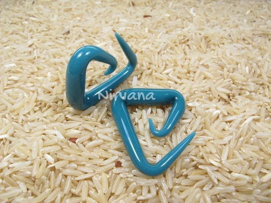 1 Pair (2 Pieces) Solid Color Aqua Triangle Spirals