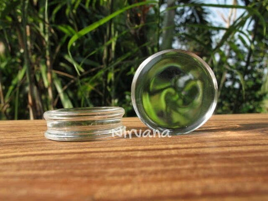 1 Pair (2 Pieces) Clear Crystal Color Pyrex Glass Plugs