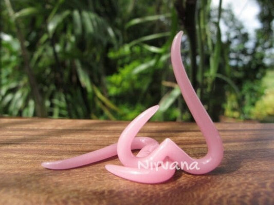 1 Pair (2 Pieces) Pink Heart Spirals