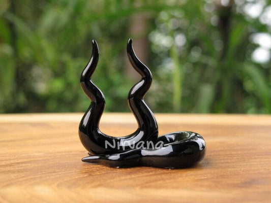 1 Pair (2 Pieces) Solid Color Black Double Omega Ear Shapes Spirals