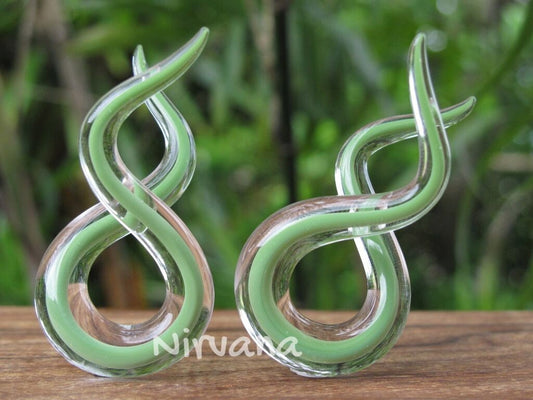 1 Pair (2 Pieces) Solid Color Encased Jade Double Twists