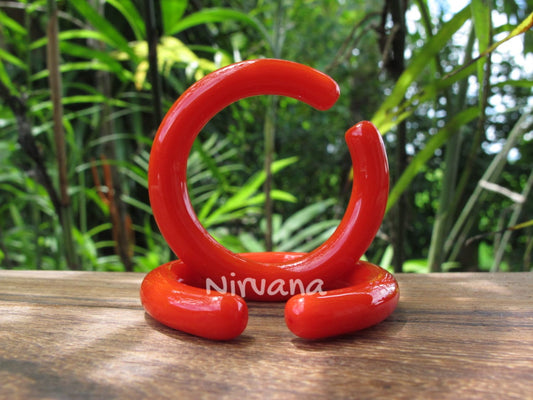 1 Pair (2 Pieces) Nirvana's Red Glass Hoops