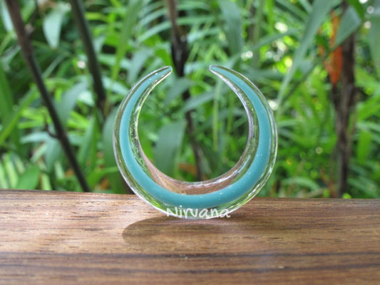 1 Pair (2 pieces) Glass Aqua Encased Septum Pinchers